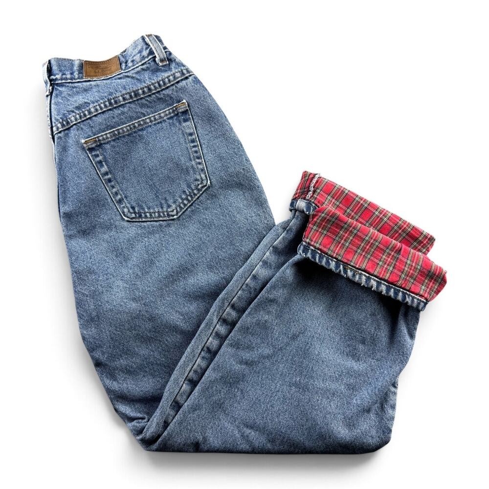 Vintage LL Bean Double L Jeans Womens 16R Flannel Lined Made USA Relaxed Fit